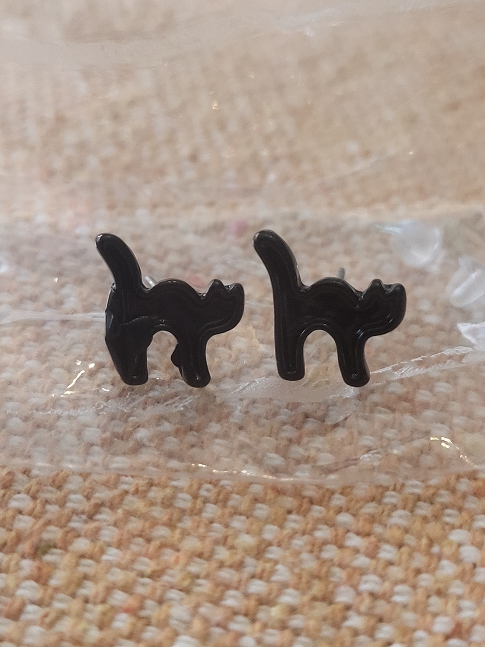 Black Cat Stud Earrings for HALLOWEN or Cat Lovers -